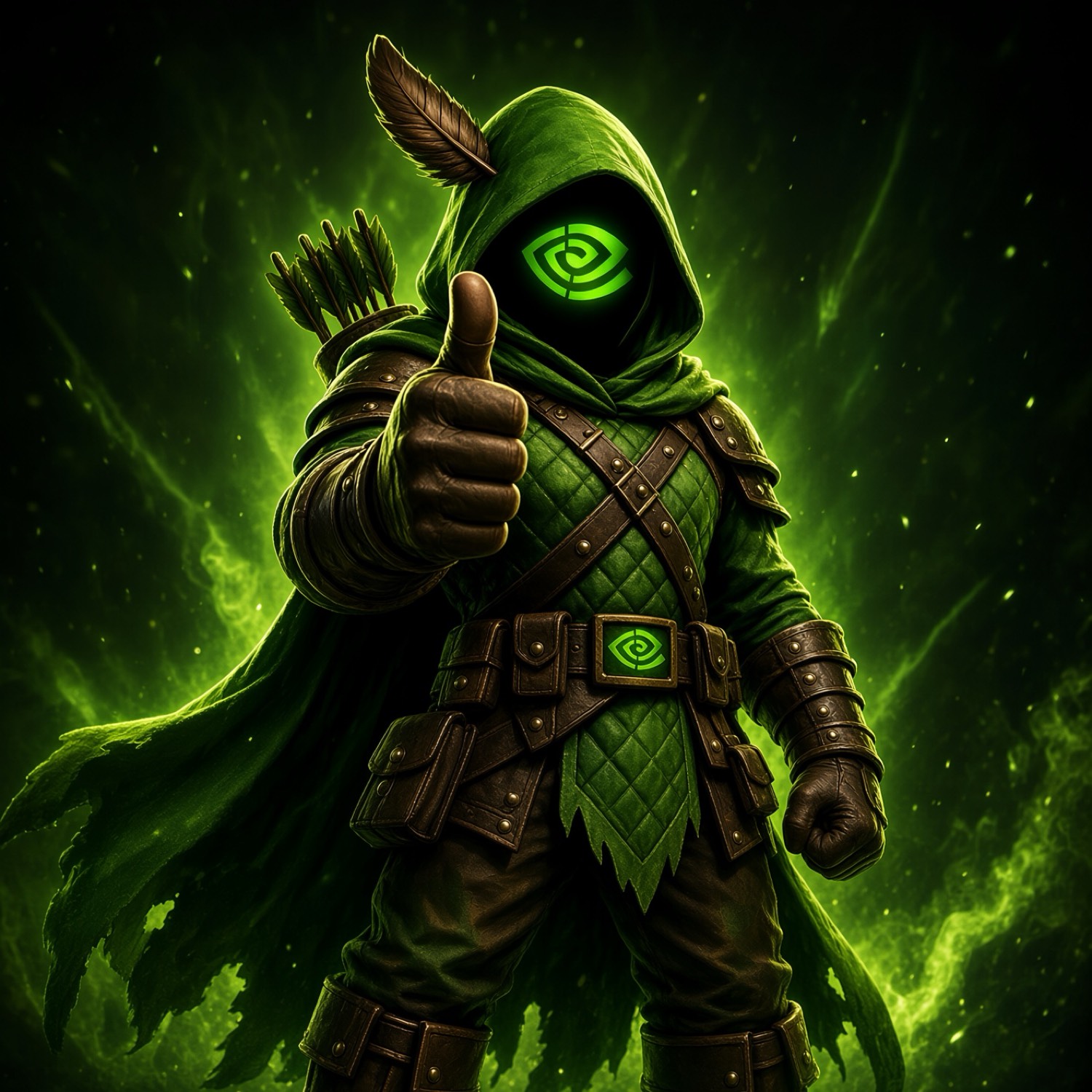 NVIDIA on HOOD mascot thumbs up